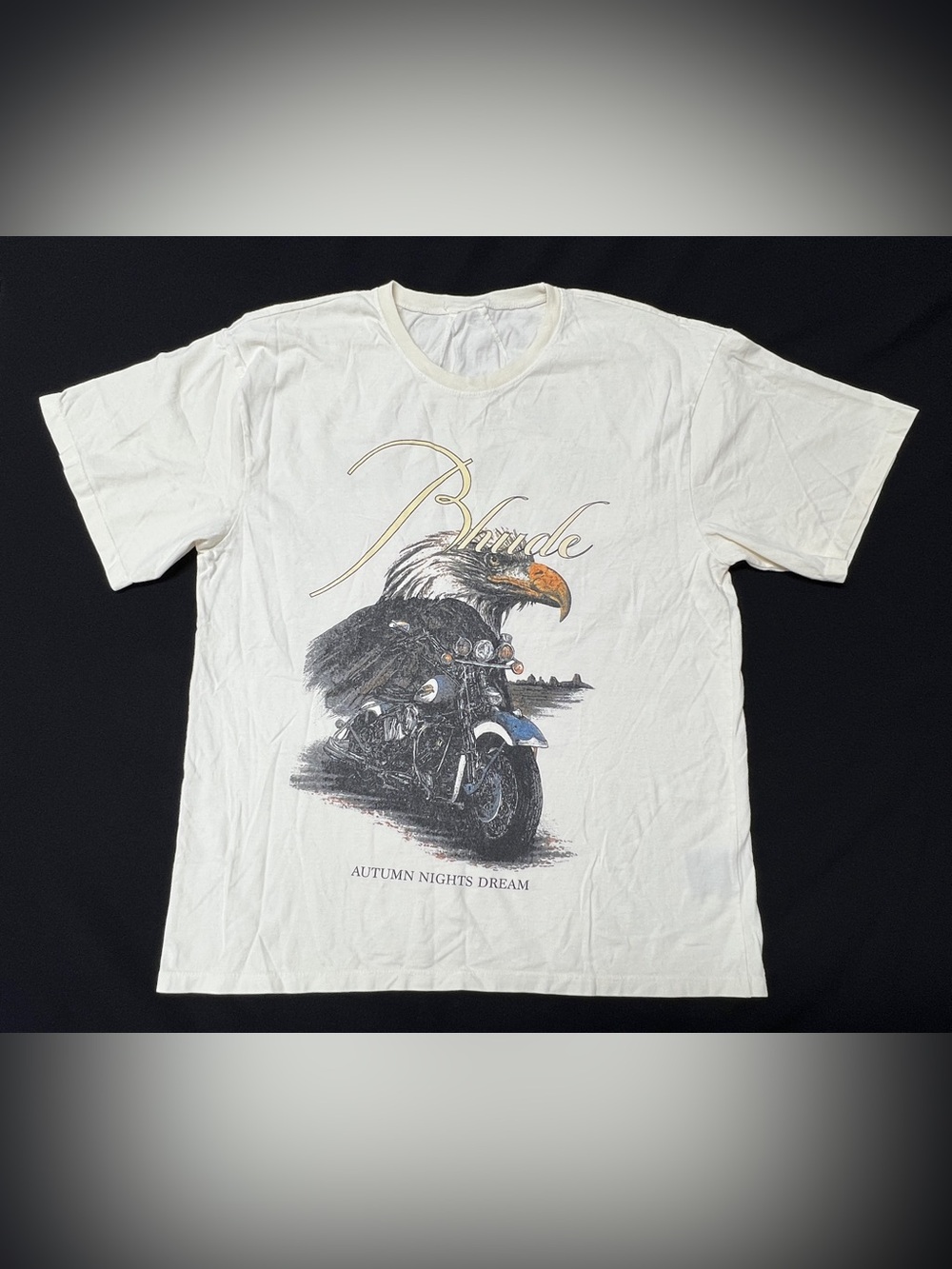 Rhude Eagle Motorcycle Graphic T-Shirt Small Unfinished Incomplete